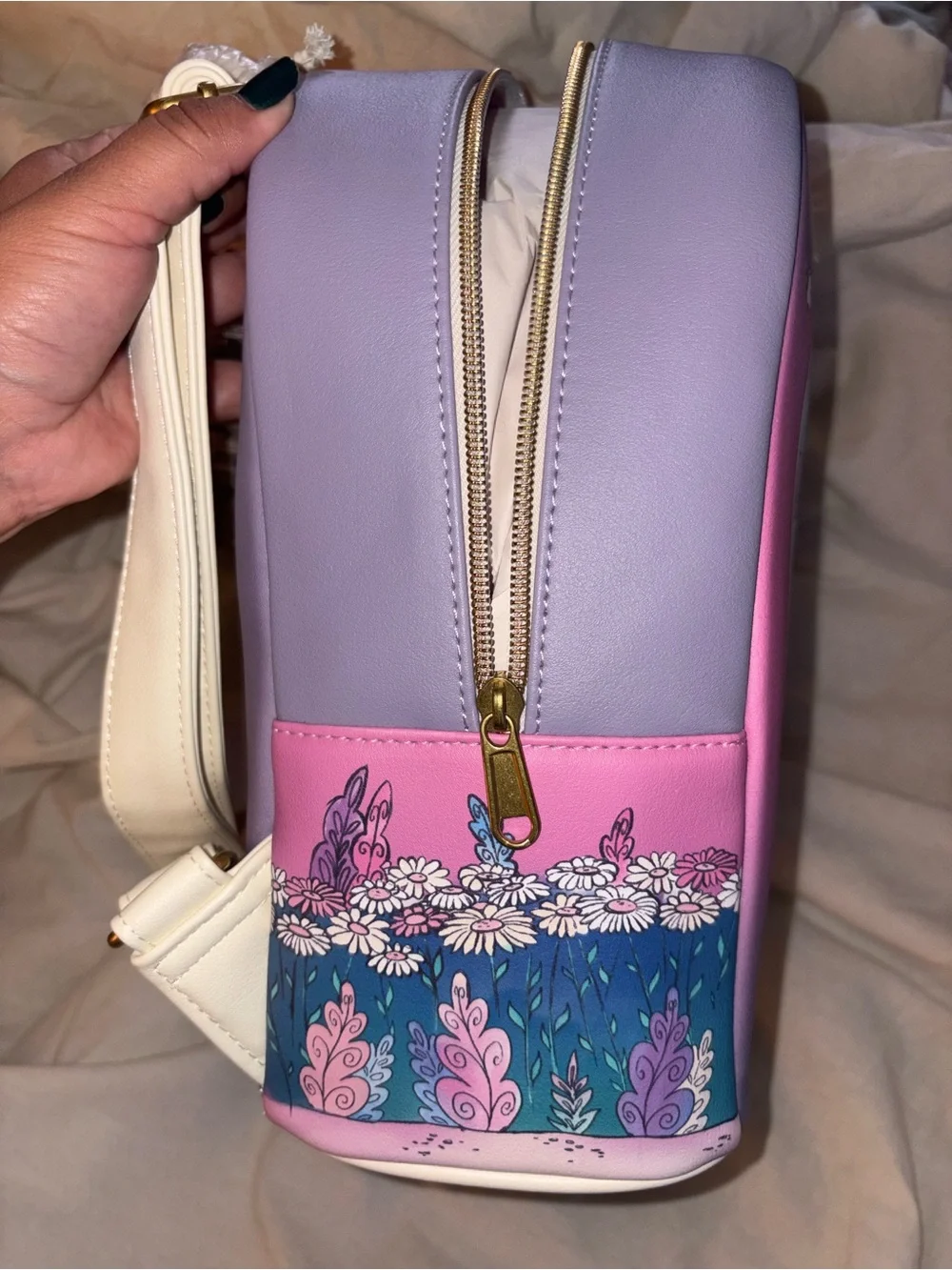 Loungefly Pink & Blue Alice in Wonderland Floral Mini Backpack